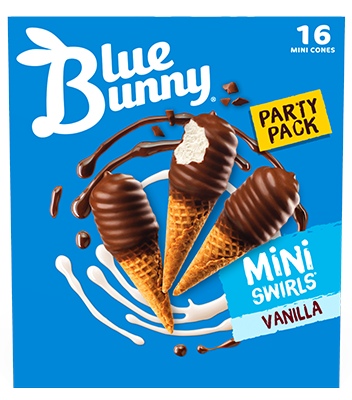 Mini Swirls® Vanilla Party Pack Front View Package